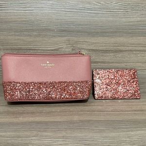 Kate spade cosmetic bag and matching card holder.